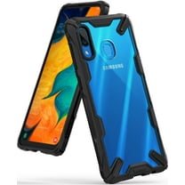 Ringke Fusion-x Case Compatible with Samsung Galaxy A30, Hard Back Shockproof Bumper Cover - Black