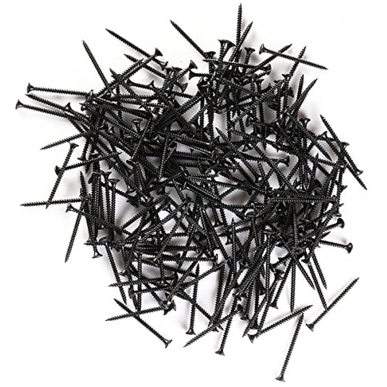 #6 X 2" Drywall & Wood Screws – Flat Head, Phillips Drive, Fine Thread, Black Phosphate, Carbon Steel (25-Pack)
