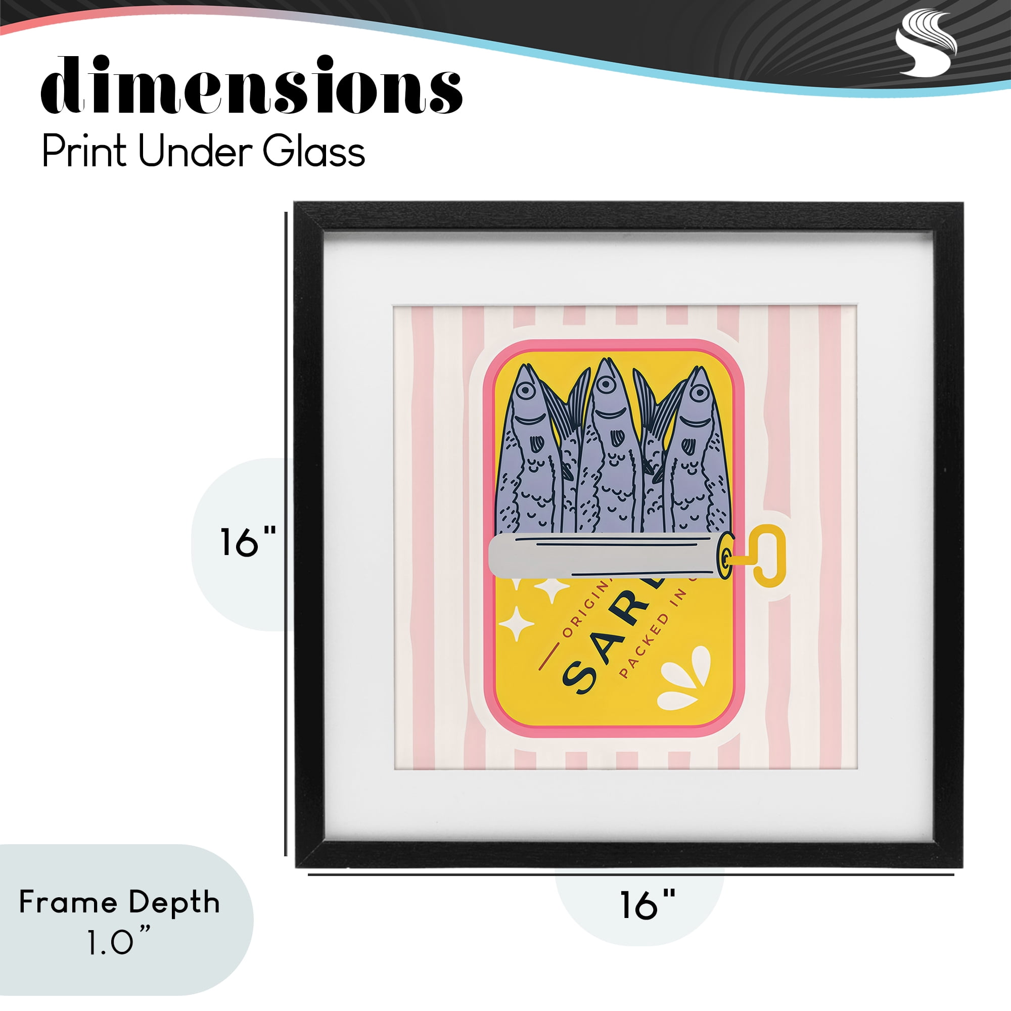 Stupell Industries Yellow Sardine Tin Black Framed Print Under Glass, design by Creative Studio