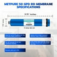 thumbnail image 3 of Metpure Reverse Osmosis Membrane Filter 50 GPD 11.75" x 1.75" for RO Membrane Water Filter Replacement Fits Under Sink RO Drinking Water Purifier System, 3 of 9