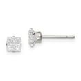 thumbnail image 5 of 925 Sterling Silver 4mm Square CZ 4 Prong Stud Earrings, 5 of 7