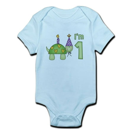 CafePress - Little Turtle First Birthday Infant Bodysuit - Baby Light Bodysuit