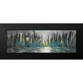 thumbnail image 2 of Atelier B Art Studio 18x9 Black Modern Framed Museum Art Print Titled - Abstract Blue Skyline, 2 of 5