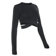 thumbnail image 2 of 1pc ropa de yoga de yoga fitness cohness yoga ropa corta de manga larga, 2 of 4