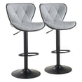 thumbnail image 6 of SAETSFEG Bar Stools Set of 2, Adjustable Swivel Bar Stool with Backrest, Modern Counter Height Island Chairs for Kitchen Island, Dining Room, Lightgrey, 6 of 8