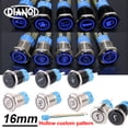 thumbnail image 2 of Botón pulsador de metal resistente al agua con diseño de logotipo personalizado, interruptor de 12 V y 16 mm, lámpara de luz LED, icono para coche, barco, ventilador, bocina, reacondicionamiento, 2 of 5