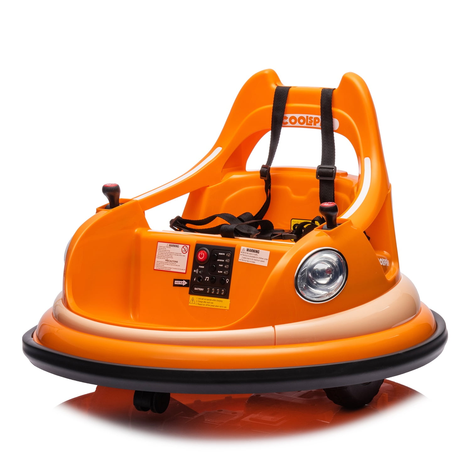 CIPACHO 12V Ride On Electric Bumper Car for Kids & Toddlers, Baby Bumping Toy Cars Gifts for 18 Months, Orange