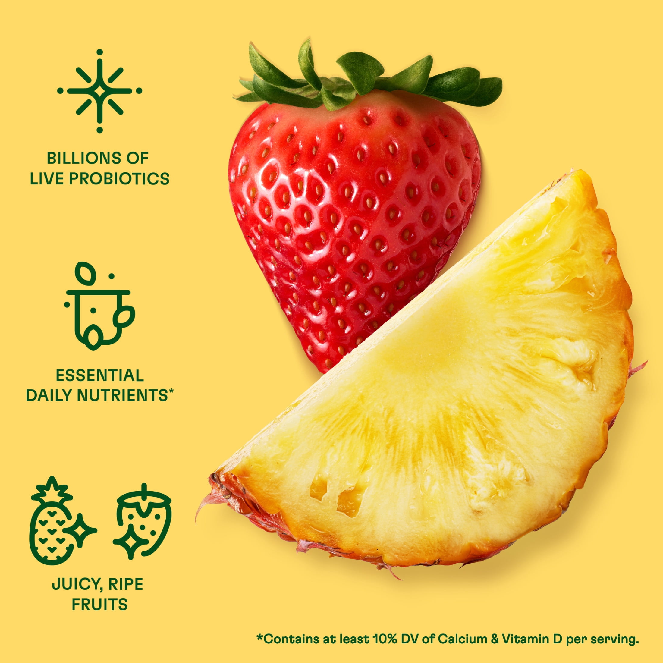 Activia Fiber Strawberry and Pineapple Low Fat Probiotic Yogurt Cups Variety Pack, Helps Support Gut Health, 4 oz, 12 Count
