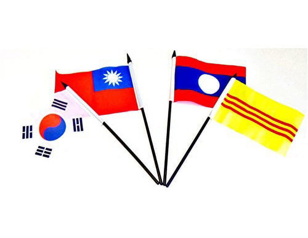 SOUTH EAST ASIA WORLD FLAG SET--20 Polyester 4"x6" Flags, One Flag for Each Country in South East Asia, 4x6 Miniature Desk & Table Flags, Small Mini Stick Flags - image 5 of 6