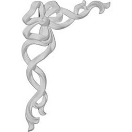 

11 In. W X 15.75 In. H X 1.12 In. P Architectural accent - Versailles Large Ribbon With Bow Onlay Left