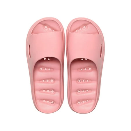 

Daeful Women Slide Sandals Comfort Flat Sandal Slip On Slides Home Lightweight Quick Dry Beach Shower Slippers Pink US 4.5-5(W)