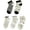 Black and White, variant on Women's 5 Pairs Boho Bow Embroidered Mid Calf Sock Cute Ruffle Athletic Running Crew Socks