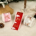 thumbnail image 5 of 1 Roll Christmas Wired Burlap Ribbon for Christmas Tree Crafts Floral Bows Decoration,16.4ft, 5 of 6