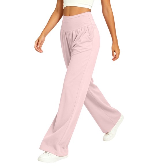 Ozmmyan Plus Size Womens Wide Leg Sweatpants for Womens High Waisted Yoga Pants Loose Fit Lounge Trousers Casual Palazzo Pants with Pockets