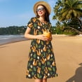 thumbnail image 4 of Balery Forest Squirrel Vestidos sueltos de manga corta para mujer, vestidos de verano 2025, vestidos casuales de corte A con vuelo., 4 of 6