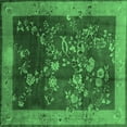 thumbnail image 1 of Ahgly Company Indoor Square Oriental Emerald Green Asian Inspired Area Rugs, 5' Square, 1 of 4