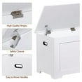 thumbnail image 6 of 40 Inch Large Storage Chest, Wooden Storage Trunk w/2 Safety Hinges, Storage Ottoman, Shoe Bench,Modern Lift Top Chest Box Organizer w/Handles for Entryway,Living Room, Bedroom, White, 6 of 9