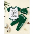 thumbnail image 2 of Cute & Casual "DADDY AND ME" Letter Print Outfit - Short Sleeve Onesie Romper & Pants & Hat Baby Boys Set, 2 of 5