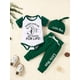 thumbnail image 2 of Cute & Casual "DADDY AND ME" Letter Print Outfit - Short Sleeve Onesie Romper & Pants & Hat Baby Boys Set, 2 of 5