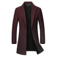 thumbnail image 5 of INSPIRE CHIC Winter Trench Coat for Men's Single Breasted Slim Fit Business Overcoats, 5 of 5