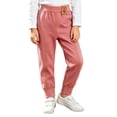 thumbnail image 2 of Nilvkv Girls Sweatpants, Kids Pants, Fleece-Lined Cuffed Joggers with Elastic Waist Pockets and Seamless Finish for School and Fall Wear Pink 0-1 Year, 2 of 8