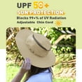 thumbnail image 4 of Tirrinia Fishing Hiking Hat for Women Safari Sun Hat Wide Brim Camping Hiking Fishing Hunting Boating Safari Cap with Adjustable Drawstring Boonie UPF 50+ Tan, 4 of 7