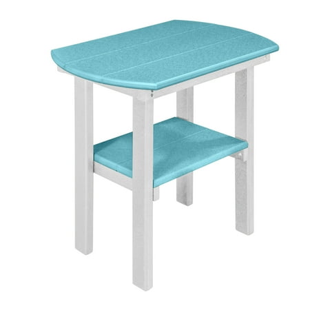American Furniture Classics Model 525ARW Oval End Table in Aruba Blue with a White Base