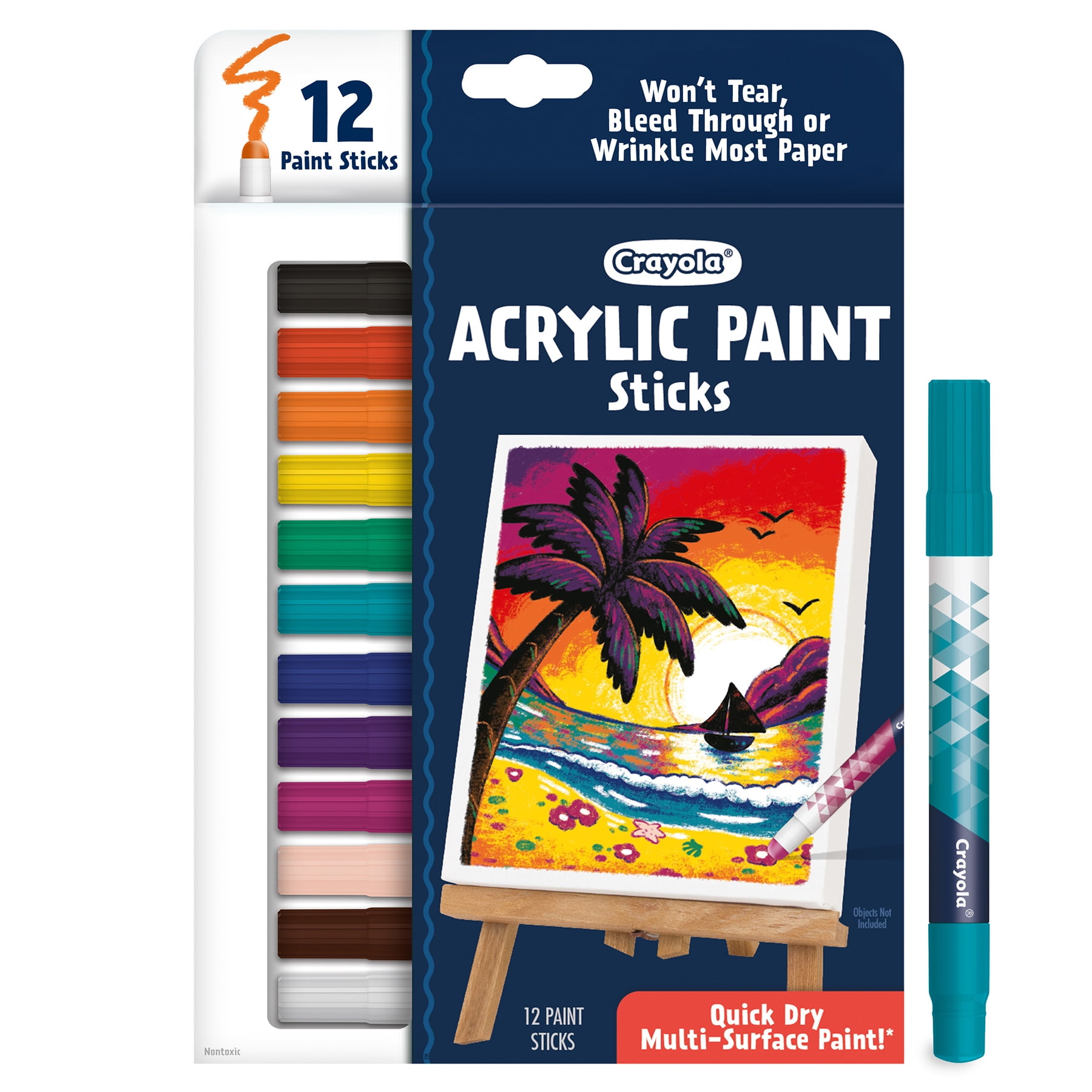 Crayola Acrylic Paint Doodle Sticks, 12 Per Pack, 2 Packs