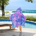 thumbnail image 3 of Yayeee Kids Hooded Towel with Hand Pockets Beach Soft Absorbent Bath Wrap 50 x 23.5 inch, Purple Starfish Pattern, 3 of 5