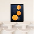 thumbnail image 4 of Midnight Pumpkin Blue Orange Abstract Circles Artwork Framed Wall Art Print A4, 4 of 5