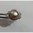 thumbnail image 2 of Navya Craft Peach Color Freshwater Pearl 925 Sterling Silver Handmade Women Statement Ring, Peach Pearl Jewelry Size 14.0, 2 of 4