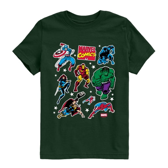 Marvel - Sticker Pack - Youth Boys Short Sleeve Graphic T-Shirt