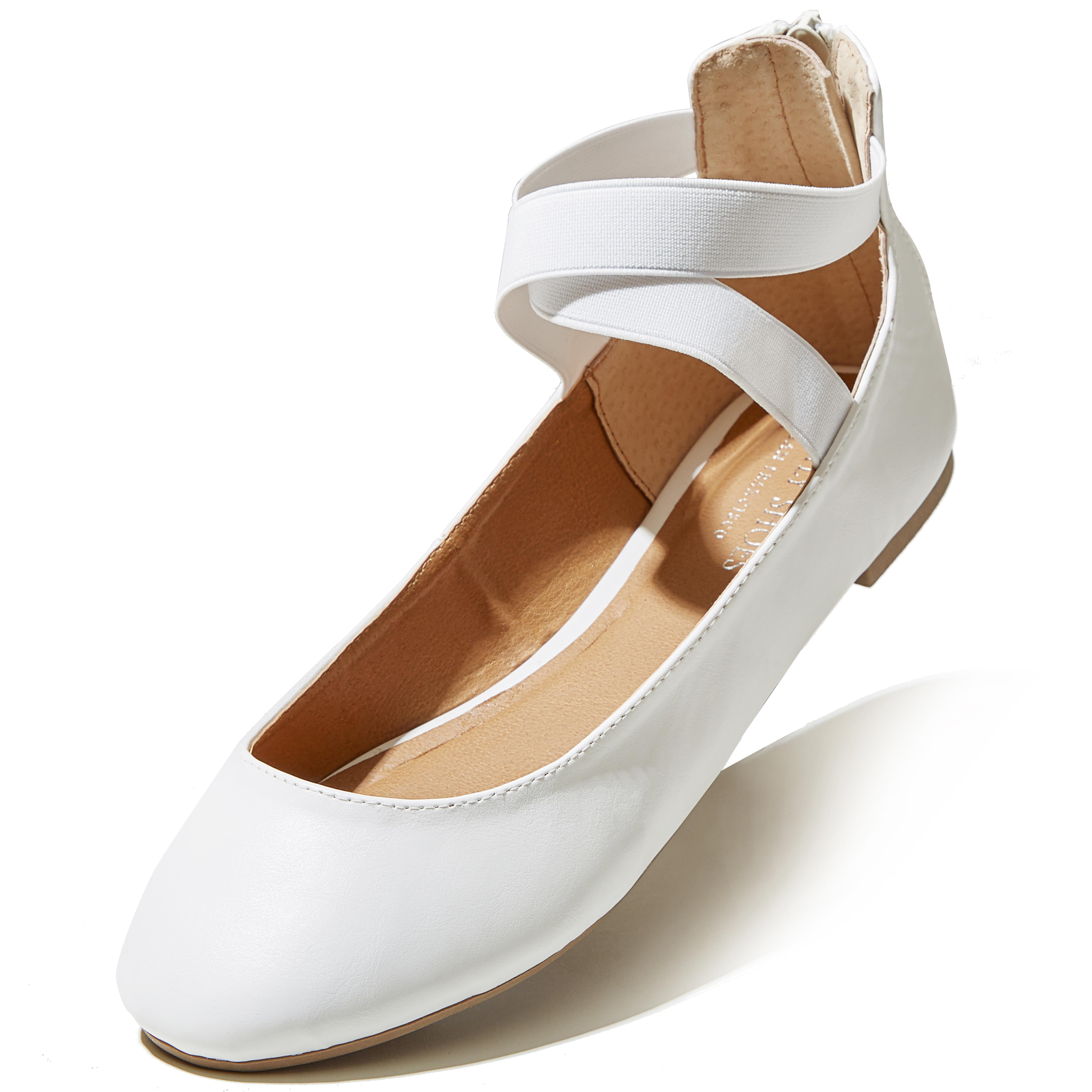 Women's Pointed Toe Ballet Flat Ankle Strap Ballerina Pumps Sandals Comfy Shoes 