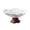 White, variant on Pedestal Serving Bowl Clear Gray Petal Shape Fruit Bowl for Kitchen Counter Faux Wood Pedestal Plastic Candy Dish Snack Platter Vintage Bowl