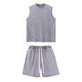 thumbnail image 4 of Men's Suit Set for Spring Summer Lightweight Breathable Vest and Relaxed Shorts Ensemble for Casual Daily Wear, 4 of 8