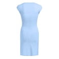 thumbnail image 3 of CHUANK Liquidation Vêtements de Maternité en Polyester pour Femmes Été Nouveau Col Rond Sans Manches Couleur Unie Imprimé Robe Mignonne Grossesse, 3 of 4