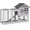 (Grey), variant on 51.6" Large Hutch with -Proof Ramp, Small Chicken Coop with Run for Outdoor, Indoor Bunny Cage Guinea Pig House with Leak-Proof Tray (Brown)