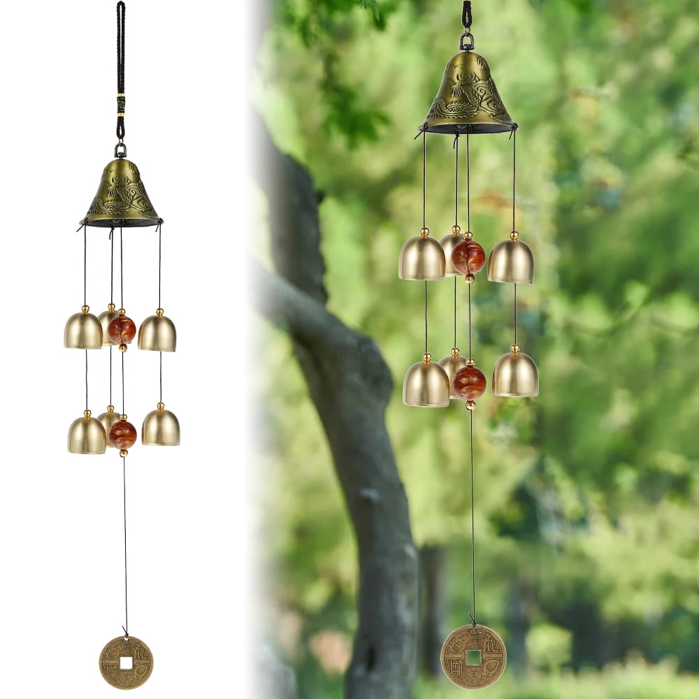Metal Wind Chime Copper Bells Tubes Outdoor Garden Hanging Ornament Feng Shui 