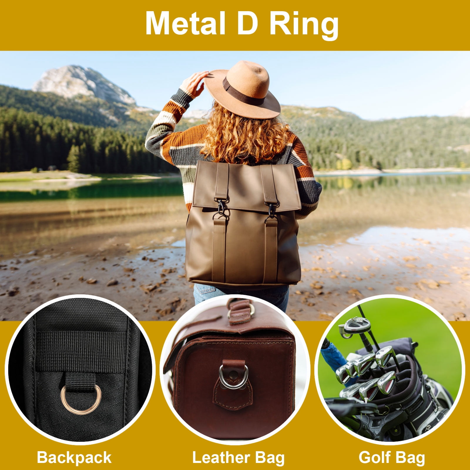 Uxcell Metal D Ring, (1-1/4", Silver)(50 Pcs), Heavy Duty Welded Solid D Rings Metal D Buckle, Suit for Bags/Backpack/Wallets/Leather/Straps/Webbing/Pet Collars/Hardware Assorted