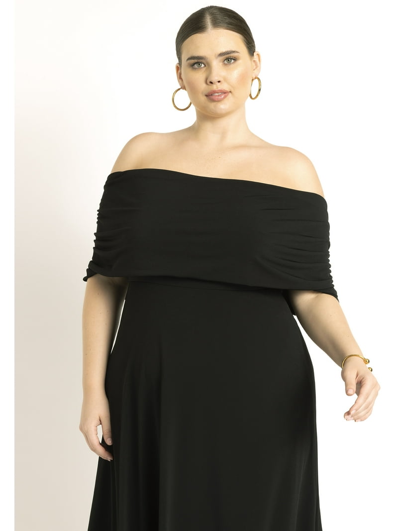 ELOQUII Women's Plus Size Off The Shoulder Maxi Dress - Walmart.com