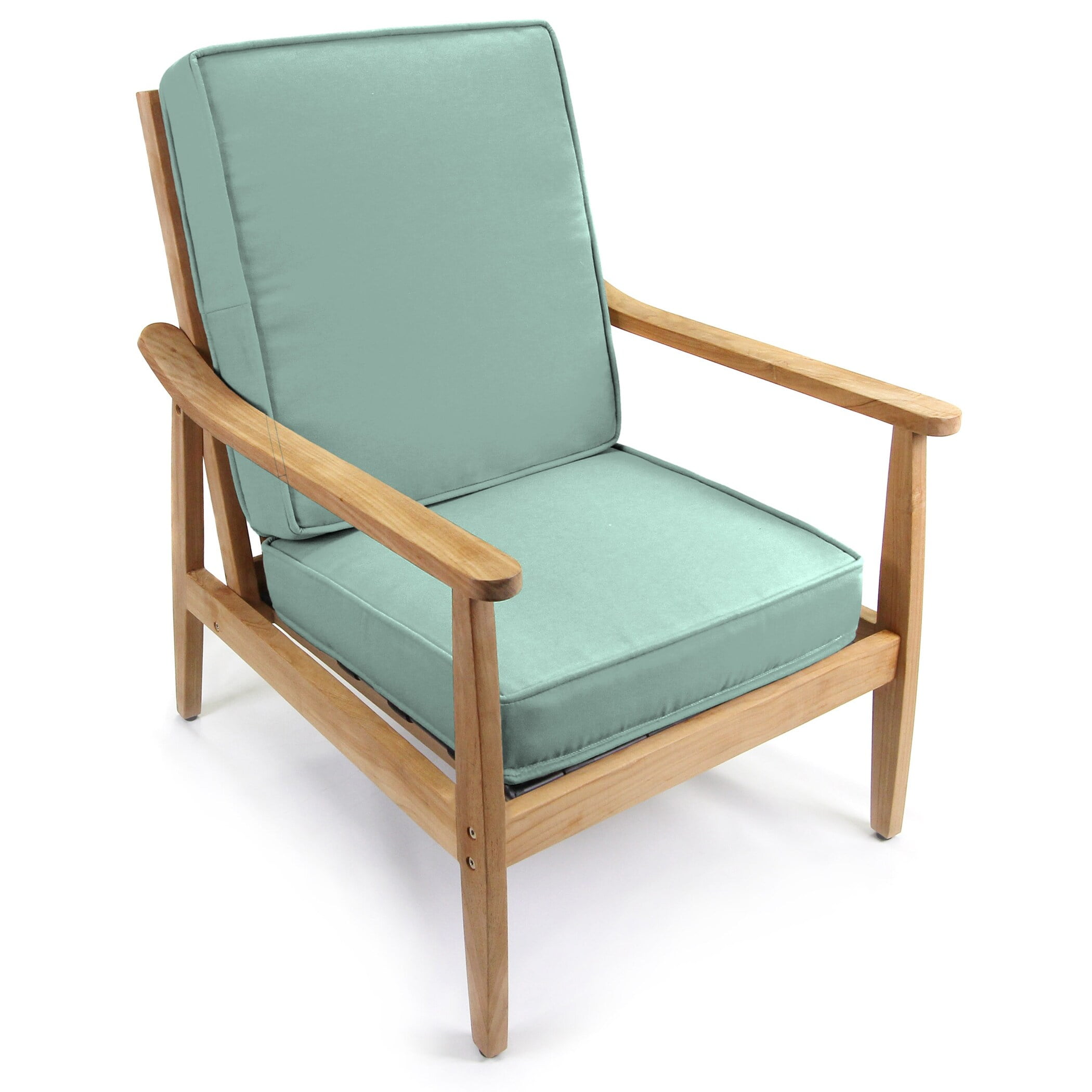 Jordan Manufacturing Sunbrella 22" x 45" Mint Green Solid Outdoor Deep Seat Chair Cushion Set with Ties - 45'' L x 22'' W x 4'' H