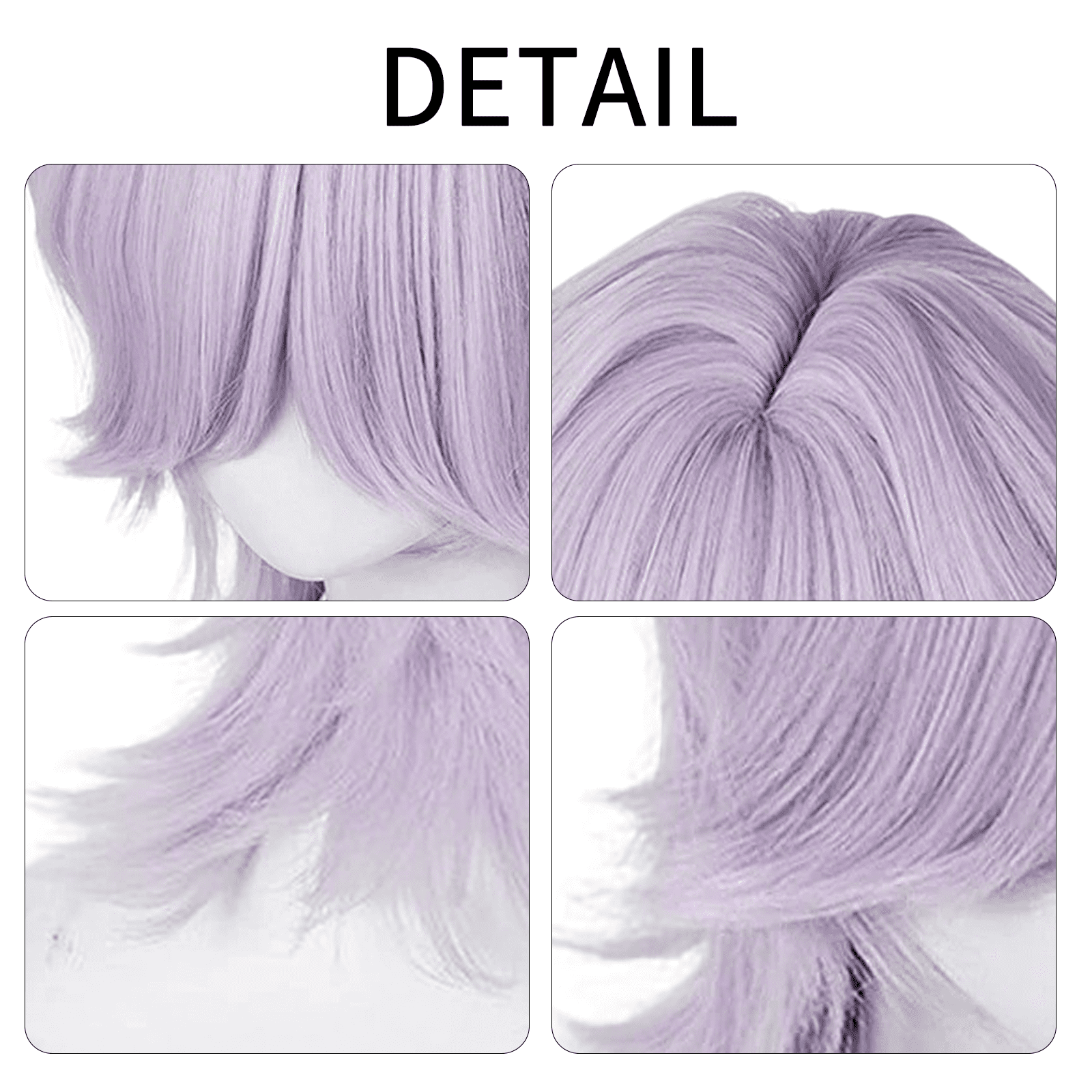 GOBWCOT Short Light Purple Anime Wig with Bangs 14.9" Men's Purple Spiky Layerd Wigs for Unisex Party