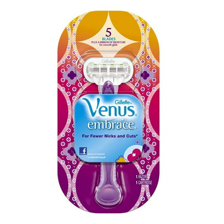 Gillette Venus Embrace Razor + 1 Refill Blade + Facial Hair Remover (Best Razor For Women's Facial Hair)