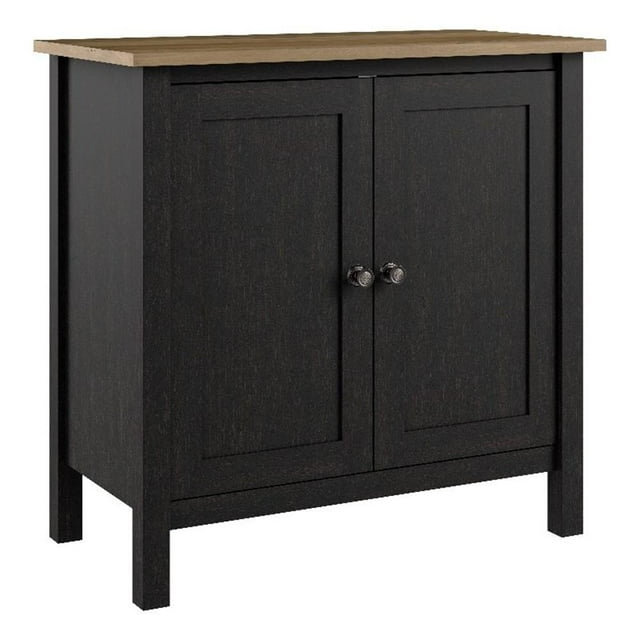 Mayfield Armoire de Rangement Accent avec Portes en Noir Vintage et Pin Récupéré