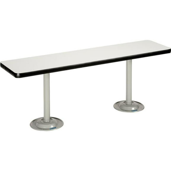 Global Industrial 695976S Locker Room Bench - Laminate with Steel Tube Pedestal Legs - Silver - 48 x 12 x 17 in.