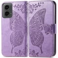 thumbnail image 2 of for Moto G 5G 2024 Case Wallet,Women Flip Cover with Butterfly Emboss PU Leather Stand Credit Card Holders Slots Wrist Strap Protective Phone Case for Motorola Moto G 5G 2024 (Lavender), 2 of 14