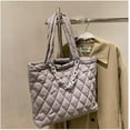thumbnail image 7 of Kukuzhu Quilted Tote Bag for Women Trendy Purses Puffer Tote Bag Women Aesthetic Tote Bag Puffy Bag Quilted Bags, 7 of 7