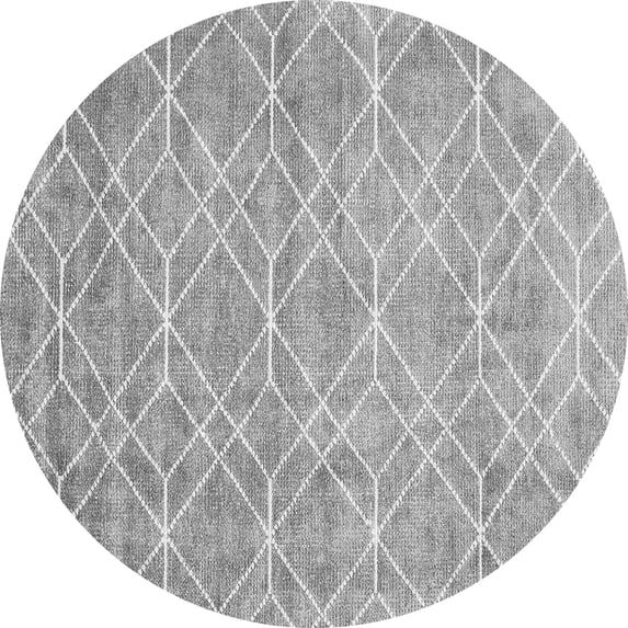 Ahgly Company Indoor Round Abstract Gray Contemporary Area Rugs, 5' Round