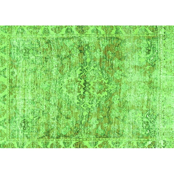 Ahgly Company Indoor Rectangle Persian Green Traditional Area Rugs, 7' x 10'