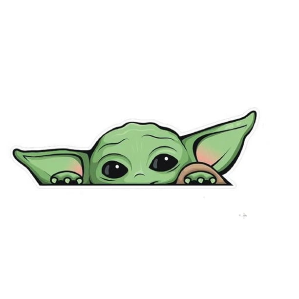 Paquete De 2 Pegatinas De Vinilo Peeking Baby Yoda Para Coches | Camiones | Furgonetas | Suv | Paredes | Ventanas | Portátiles | Cuadernos | Tazas | Botellas | Tamaño: 5"" X 2.5"" | Salud Y Seguridad